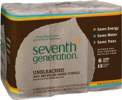 Seventh Generation - Perforated Roll of 2 Ply Brown Paper Towels - 11" Wide, No Added Dyes or Fragrances, Unbleached, 100% Recycled - Exact Industrial Supply