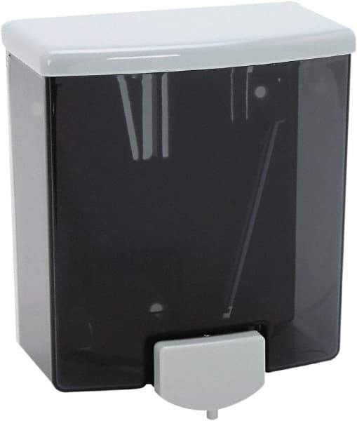 Bobrick - 40 oz Liquid Hand Soap Dispenser - Plastic, Wall Mounted, Black & Gray - Exact Industrial Supply