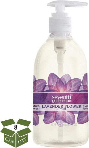 Seventh Generation - 12 oz Pump Bottle Liquid Soap - Clear, Lavender Flower & Mint Scent - Exact Industrial Supply