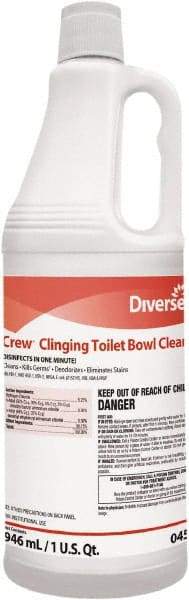 Diversey - 1 qt Bottle Liquid Toilet Bowl Cleaner - Floral Scent, Disinfectant, Nonacidic, Toilet Bowl - Exact Industrial Supply