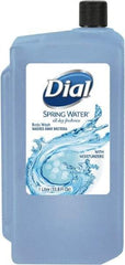 Dial - 1 L Cartridge Spring Water Body Wash - Translucent Blue, Fits Manual Liquid Dispensers - Exact Industrial Supply