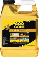 Goo Gone - 32 oz Bottle Adhesive Remover - Removes Caulk Residue, Grease, Tar, Tape, Varnish, Wax, Glue, Silicone, Contractor\x92s Adhesive, Tape Residue - Exact Industrial Supply