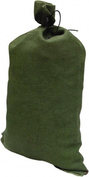 Made in USA - 14" Long x 26" High Sand Bag - Olive Green Acrylic, For Spill Containment - Exact Industrial Supply