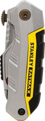 Stanley - 2-7/16" Blade, 8" OAL, Straight Pocket Knife - 4-3/4" Closed Length, Steel, 3 Blades, 1 Edge - Exact Industrial Supply