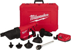 Milwaukee Tool - 12V Lithium-Ion Battery Battery Drain Cleaning Machine - For 1" to 4" Pipe - Exact Industrial Supply