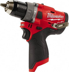 Milwaukee Tool - 12 Volt 1/2" All-Metal Keyless Ratcheting Chuck Cordless Hammer Drill - 0 to 25,500 BPM, 0 to 1,700 RPM, Reversible - Exact Industrial Supply