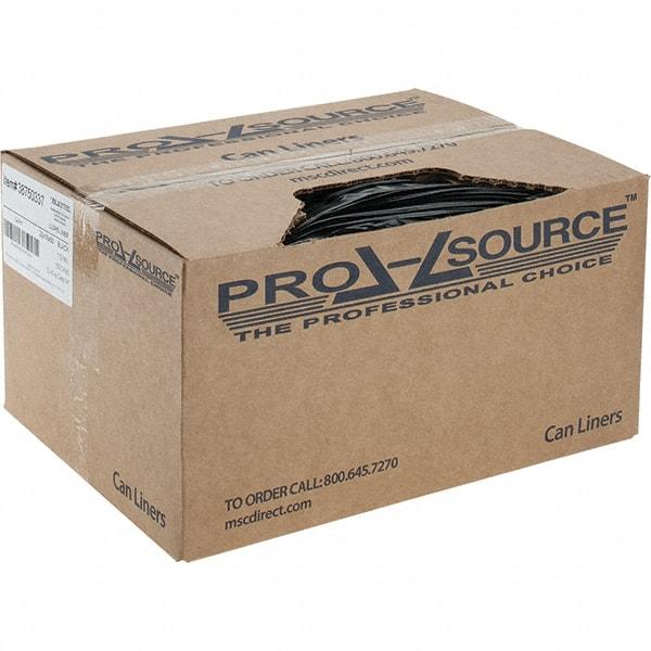 PRO-SOURCE - 1.5 mil Thick, Heavy-Duty Trash Bags - Linear Low-Density Polyethylene (LLDPE), Flat Pack Dispenser, 22" Wide x 60" High, Black - Exact Industrial Supply