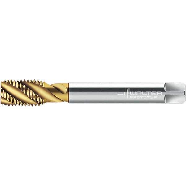 Walter-Prototyp - M14x2.00 DIN 376 3 Flute 6H Semi-Bottoming Spiral Flute Tap - High Speed Steel, TiN Finish, 110mm OAL, Right Hand Flute, Right Hand Thread, 11.900, Series TC115-M-L0 - Exact Industrial Supply