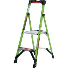 Little Giant Ladder - 2 Steps, 4' High, Type IA Rating, Fiberglass Step Ladder - 300 Lb Capacity, 19" Base Width - Exact Industrial Supply