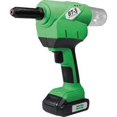 Marson - 3/16 to 1/4" Closed End Rivet Capacity , 4,600 Lb Pull Force Cordless Electric Riveter - 1.18" Stroke Length, 20 VDC, Mandrel Collection, Battery Included - Exact Industrial Supply