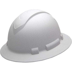 PYRAMEX - ANSI Type I Class C, G & E 4-Point Ratchet Full Brim Hard Hat - Exact Industrial Supply