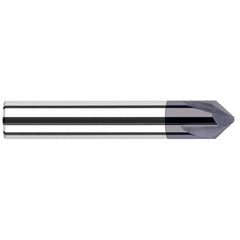 Harvey Tool - 1/8" Diam 120°/60° 3-Flute Single End Solid Carbide Chamfer Mill - Exact Industrial Supply