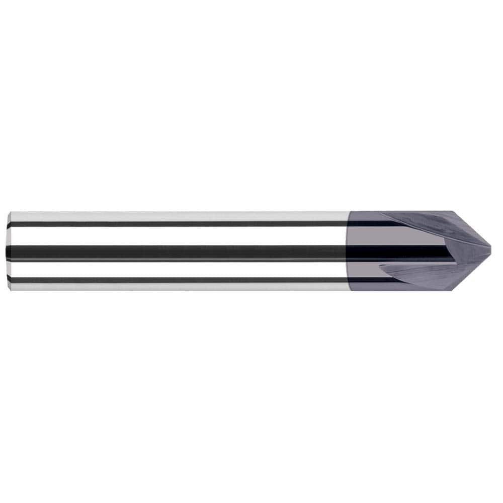 Harvey Tool - 3/4" Diam 90°/90° 6-Flute Single End Solid Carbide Chamfer Mill - Exact Industrial Supply