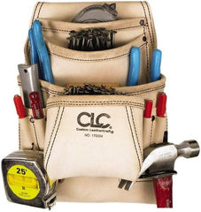CLC - General Purpose Holster with 10 Pockets - Leather, Natural (Color) - Exact Industrial Supply