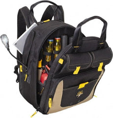 CLC - 36 Pocket Black & Khaki Polyester Backpack Tool Bag - 13" Wide x 10-1/4" Deep x 17" High - Exact Industrial Supply