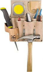 CLC - Knife Holster with 8 Pockets - Leather, Natural (Color) - Exact Industrial Supply