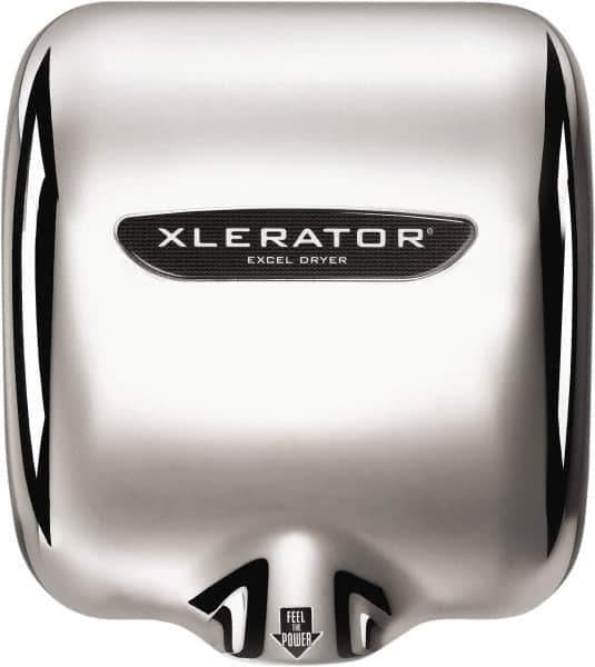 Excel Dryer - 1450 Watt Silver Finish Electric Hand Dryer - 110/120 Volts, 12.2 Amps, 11-3/4" Wide x 12-11/16" High x 6-11/16" Deep - Exact Industrial Supply