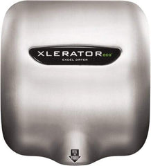 Excel Dryer - 530 Watt Silver Finish Electric Hand Dryer - 110/120 Volts, 4.5 Amps, 11-3/4" Wide x 12-11/16" High x 6-11/16" Deep - Exact Industrial Supply