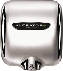 Excel Dryer - 530 Watt Silver Finish Electric Hand Dryer - 110/120 Volts, 4.5 Amps, 11-3/4" Wide x 12-11/16" High x 6-11/16" Deep - Exact Industrial Supply