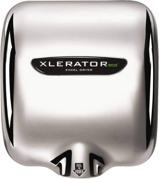 Excel Dryer - 500 Watt Silver Finish Electric Hand Dryer - 208/277 Volts, 2.2 Amps, 11-3/4" Wide x 12-11/16" High x 6-11/16" Deep - Exact Industrial Supply