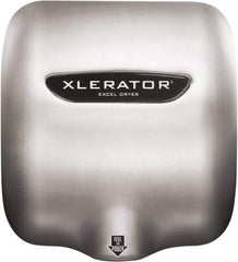Excel Dryer - 1490 Watt Silver Finish Electric Hand Dryer - 208/277 Volts, 6.2 Amps, 11-3/4" Wide x 12-11/16" High x 6-11/16" Deep - Exact Industrial Supply