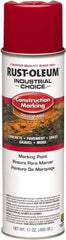 Rust-Oleum - 17 fl oz Red Paint & Primer - 400' Coverage at 1" Wide, Solvent Base Formula, >500 gL VOC - Exact Industrial Supply