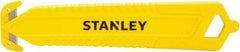 Stanley - Recessed/Concealed Fixed Blade Safety Cutter - 0.2145" Steel Blade, Yellow & Black Plastic Handle, 1 Blade Included - Exact Industrial Supply