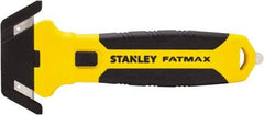 Stanley - Recessed/Concealed Fixed Blade Safety Cutter - 0.2165" Steel Blade, Yellow & Black Bi-Material Handle, 1 Blade Included - Exact Industrial Supply