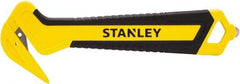 Stanley - Recessed/Concealed Fixed Blade Safety Cutter - 0.372" Steel Blade, Yellow & Black Bi-Material Handle, 1 Blade Included - Exact Industrial Supply
