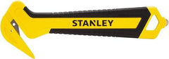 Stanley - Recessed/Concealed Fixed Blade Safety Cutter - 0.372" Steel Blade, Yellow & Black Bi-Material Handle, 1 Blade Included - Exact Industrial Supply