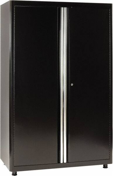 Sandusky Lee - 4 Shelf Locking Storage Cabinet - Steel, 46" Wide x 24" Deep x 72" High, Black - Exact Industrial Supply