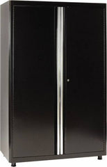 Sandusky Lee - 4 Shelf Locking Storage Cabinet - Steel, 46" Wide x 24" Deep x 72" High, Black - Exact Industrial Supply