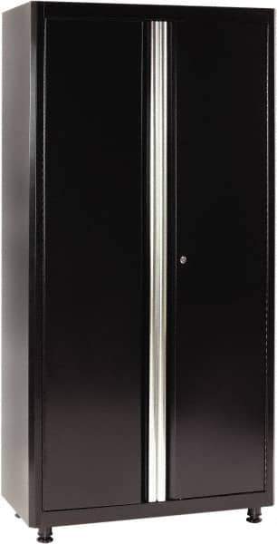 Sandusky Lee - 4 Shelf Locking Storage Cabinet - Steel, 36" Wide x 18" Deep x 72" High, Black - Exact Industrial Supply