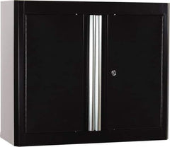 Sandusky Lee - 2 Shelf Wall Storage Cabinet - Steel, 30" Wide x 12" Deep x 36" High, Black - Exact Industrial Supply