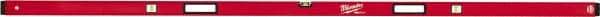 Milwaukee Tool - 96" Long 3 Vial Box Beam Level - Aluminum, Red, 1 Level & 2 Plumb Vials - Exact Industrial Supply