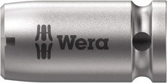 Wera - 1/4 Socket Drive to 1/4 Hex Female Square-Drive to Hex Bit Adapter - 1" OAL - Exact Industrial Supply