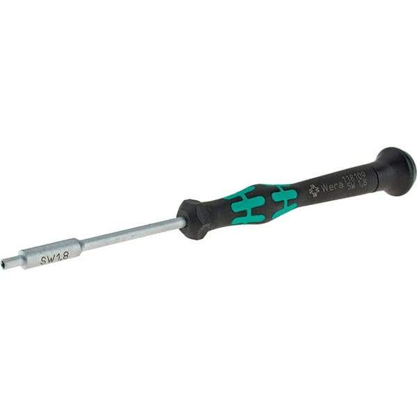 Wera - 1.8mm Solid Shaft Precision Nutdriver - Cushion Grip Handle, 6-1/4" OAL - Exact Industrial Supply