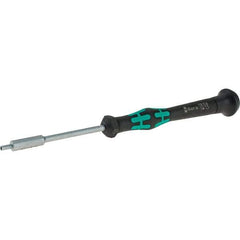 Wera - 1.5mm Solid Shaft Precision Nutdriver - Cushion Grip Handle, 6-1/4" OAL - Exact Industrial Supply