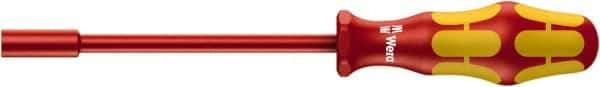 Wera - 3/8" Solid Shaft Insulated Nutdriver - Cushion Grip Handle, 230mm OAL - Exact Industrial Supply