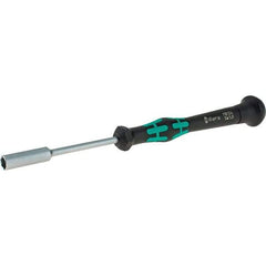 Wera - 5mm Solid Shaft Precision Nutdriver - Cushion Grip Handle, 6-1/4" OAL - Exact Industrial Supply