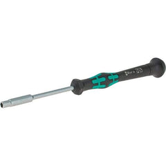 Wera - 3.2mm Solid Shaft Precision Nutdriver - Cushion Grip Handle, 6-1/4" OAL - Exact Industrial Supply