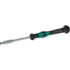 Wera - 3mm Solid Shaft Precision Nutdriver - Cushion Grip Handle, 6-1/4" OAL - Exact Industrial Supply