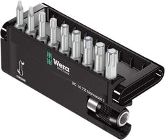 Wera - 10 Piece, 1/4" Drive Screwdriver Bit Set - T8 to T40 Torx - Exact Industrial Supply