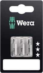 Wera - 3 Piece, 1/4" Drive Screwdriver Bit Set - #1, #2 & #3 Phillips - Exact Industrial Supply