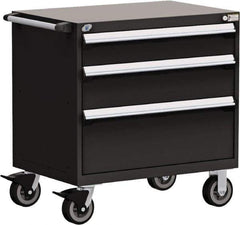 Rousseau Metal - 5 Drawer Steel Tool Roller Cabinet - 36" Wide x 37-1/2" High x 24" Deep, Ball Bearing Drawer Slides, Black - Exact Industrial Supply