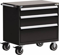 Rousseau Metal - 5 Drawer Steel Tool Roller Cabinet - 36" Wide x 37-1/2" High x 18" Deep, Ball Bearing Drawer Slides, Black - Exact Industrial Supply
