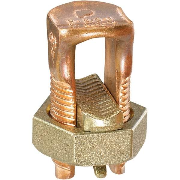 Panduit - 8 AWG, Copper Wire Compatible, Copper Alloy, Hex Split Bolt Connector - 3-3/4" OAL, 1.03" Wire Slot Diam, 26.162" Head Width - Exact Industrial Supply