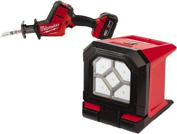 Milwaukee Tool - 18V, 0 to 3,000 SPM, Cordless Reciprocating Saw - 7/8" Stoke Length, Lithium-Ion Batteries Included - Exact Industrial Supply