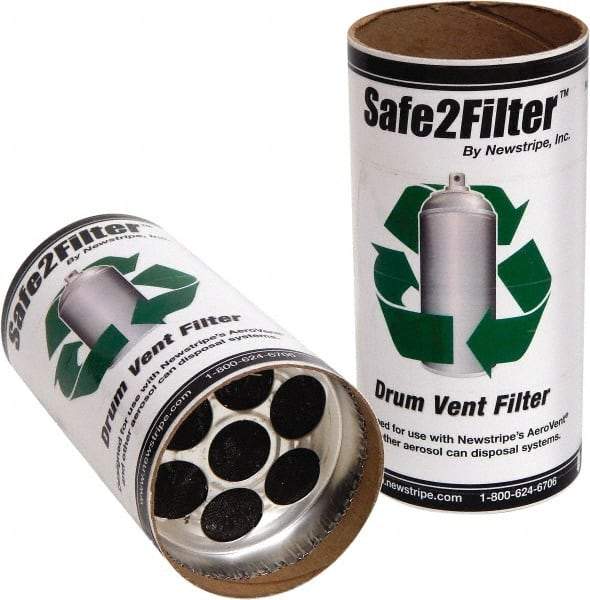 Made in USA - Trash Compactor/Crusher Filter Replacement - 4" Wide x 8" Long x 8" High, For 10004841 Single Carbon Filter Assemblies, 10004840 Aerovent Can Disposal Systems - Exact Industrial Supply