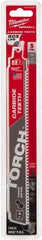 Milwaukee Tool - 9" Long x 1" Thick, Carbide Reciprocating Saw Blade - Straight Profile, 7 TPI, Toothed Edge, Universal Shank - Exact Industrial Supply